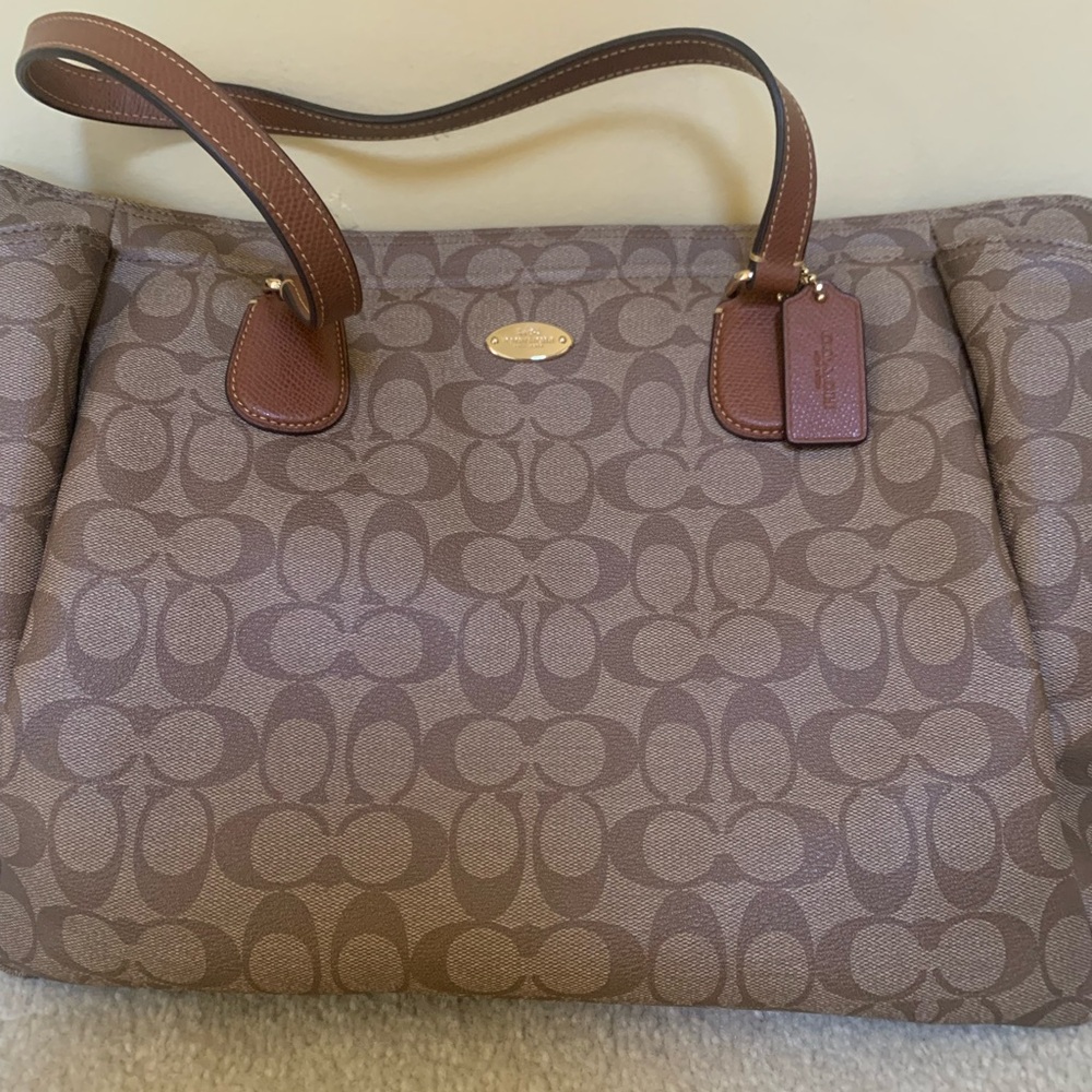 Coach Tan Signature Tote Bag